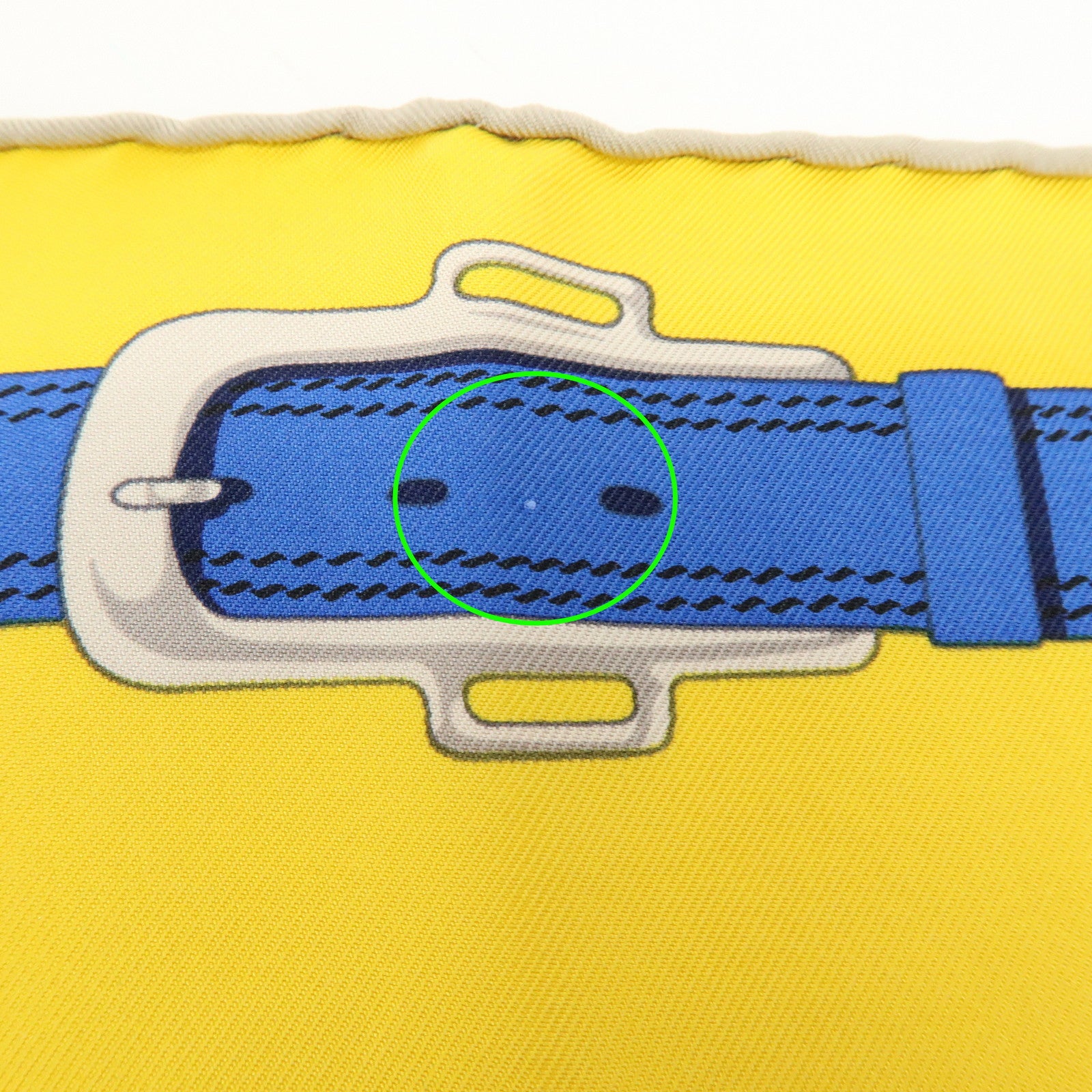 HERMES Carre 90 Silk 100% Scarf En Roue Libre Belt Print Yellow