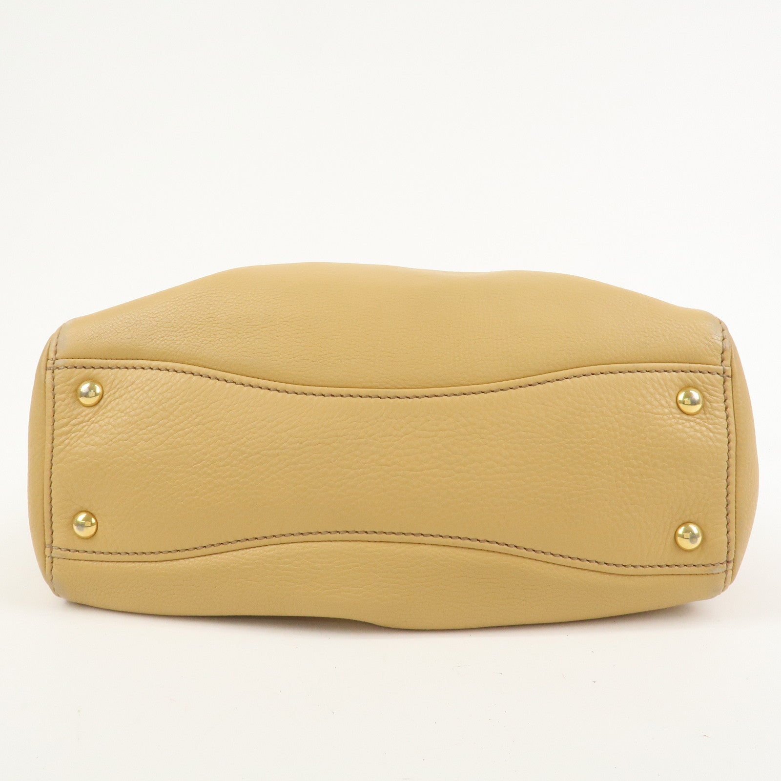 MIU MIU Leather 2Way Shoulder Bag Hand Bag Beige RN0620