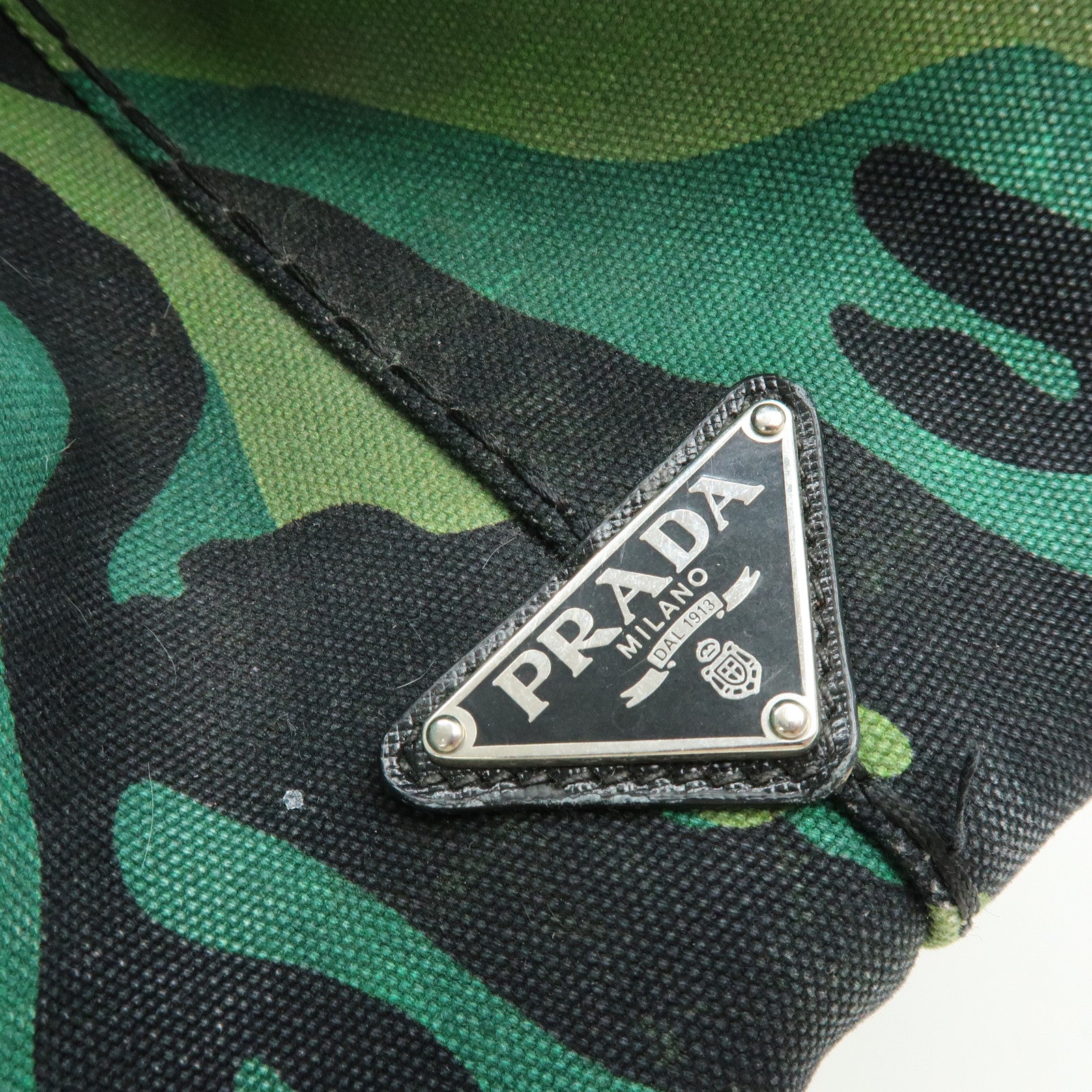 PRADA Canapa Triangle Logo Canvas 2Way Hand Bag Shoulder Bag B2642B