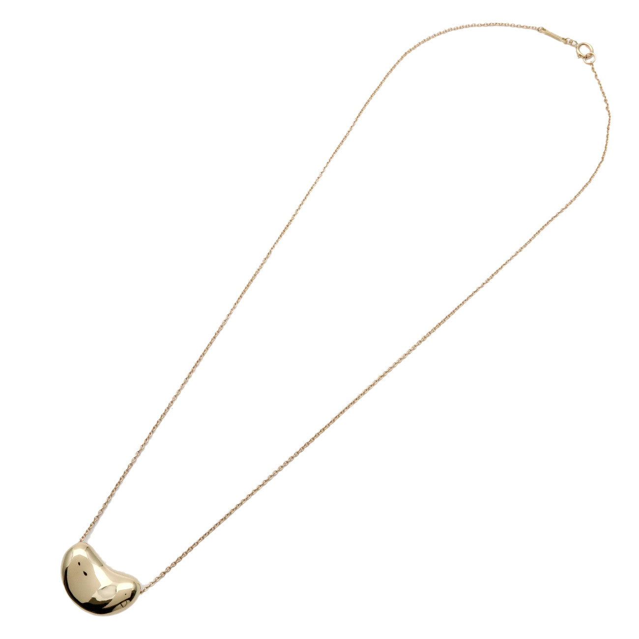Tiffany & Co Bean Necklace Medium K18YG 750YG Yellow Gold