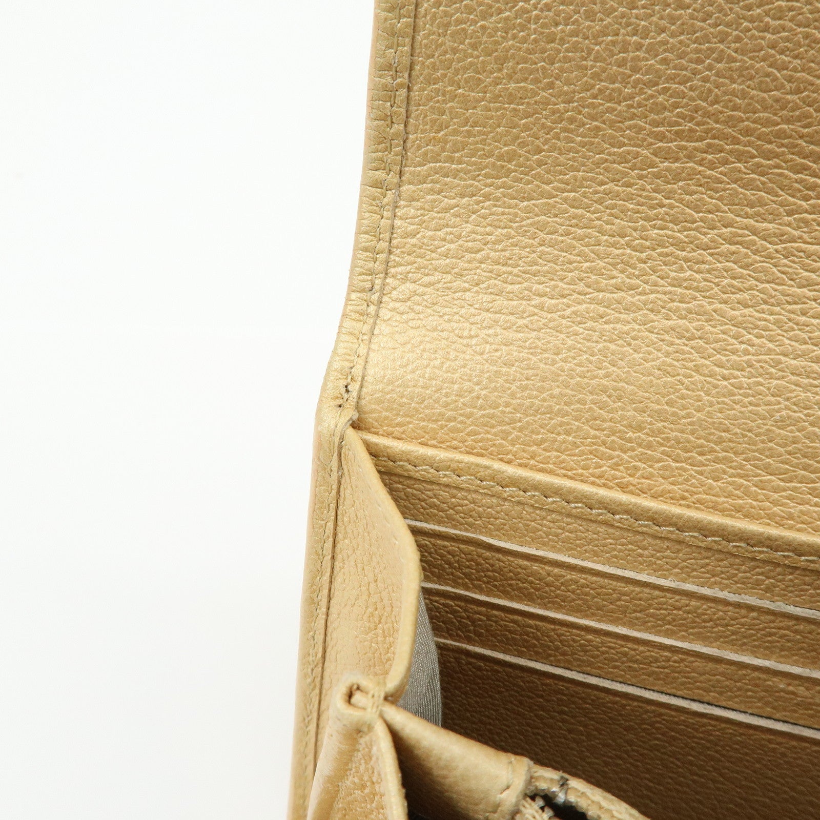 Chanel Camellia Calf Leather Long Flap Wallet Beige