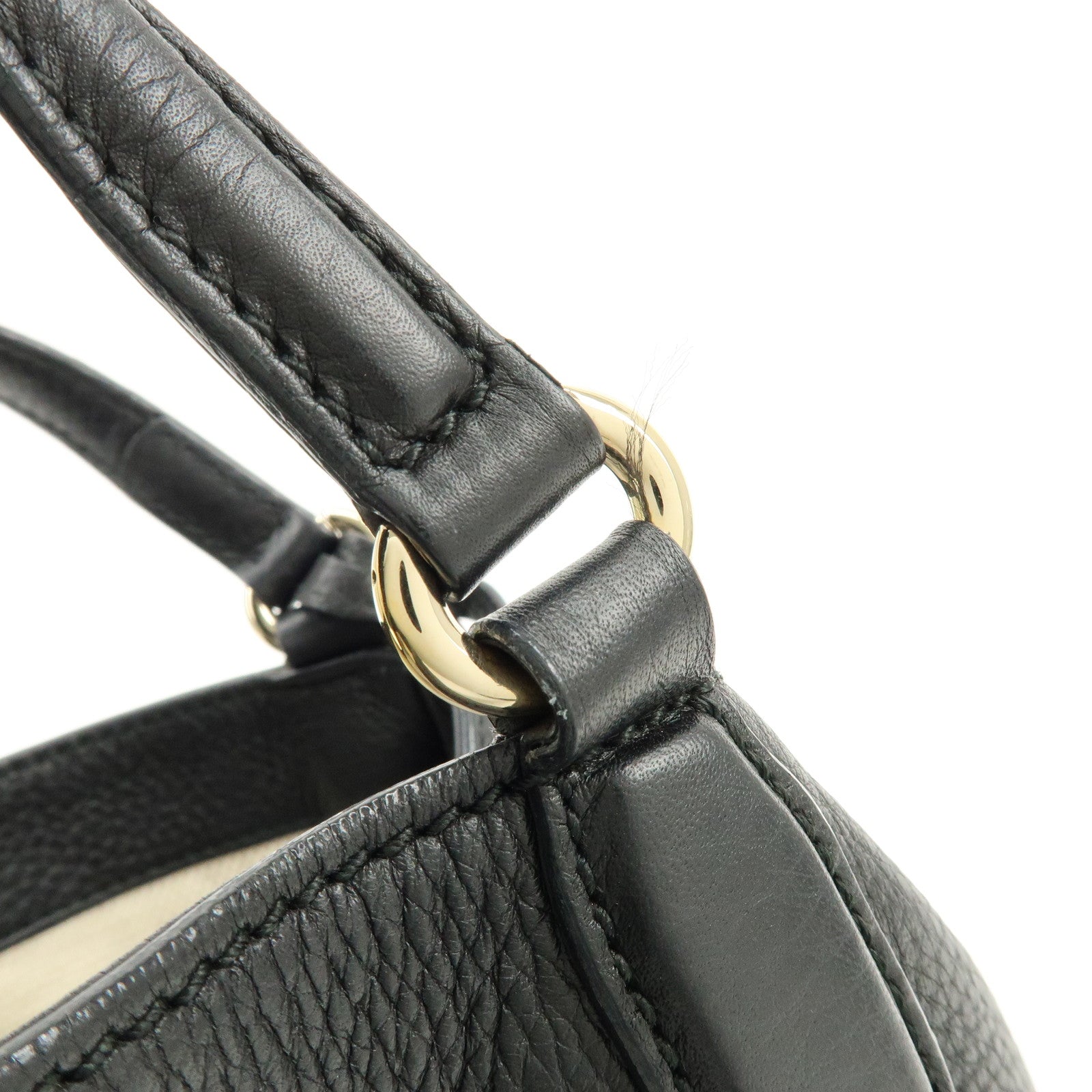 GUCCI SOHO Interlocking G 2Way Bag Hand Bag Black 336751