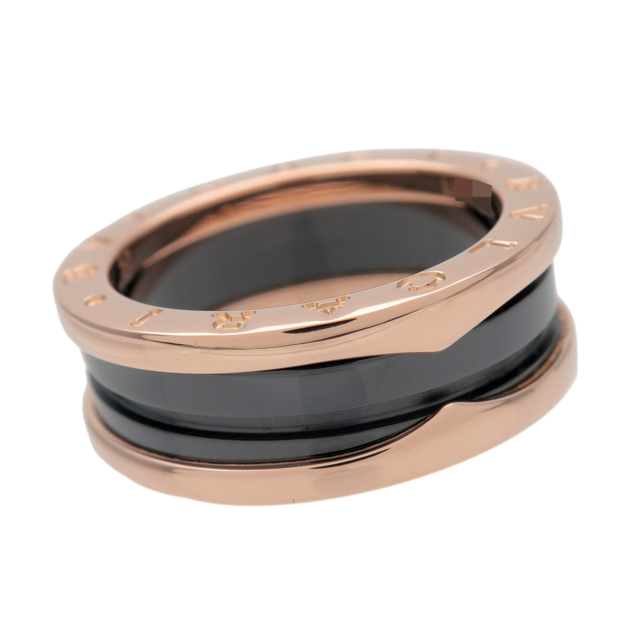 BVLGARI B-Zero1 Ring K18 750PG Black Ceramic Rose Gold Black US8