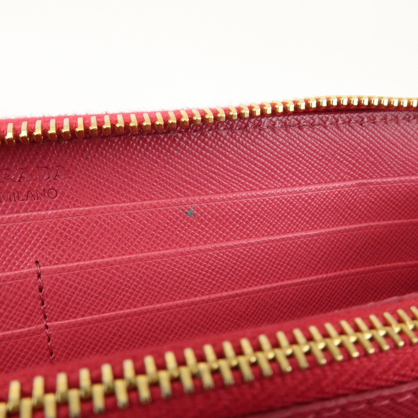 PRADA Saffiano Leather Round Zippy Wallet Pink Pink 1M0506