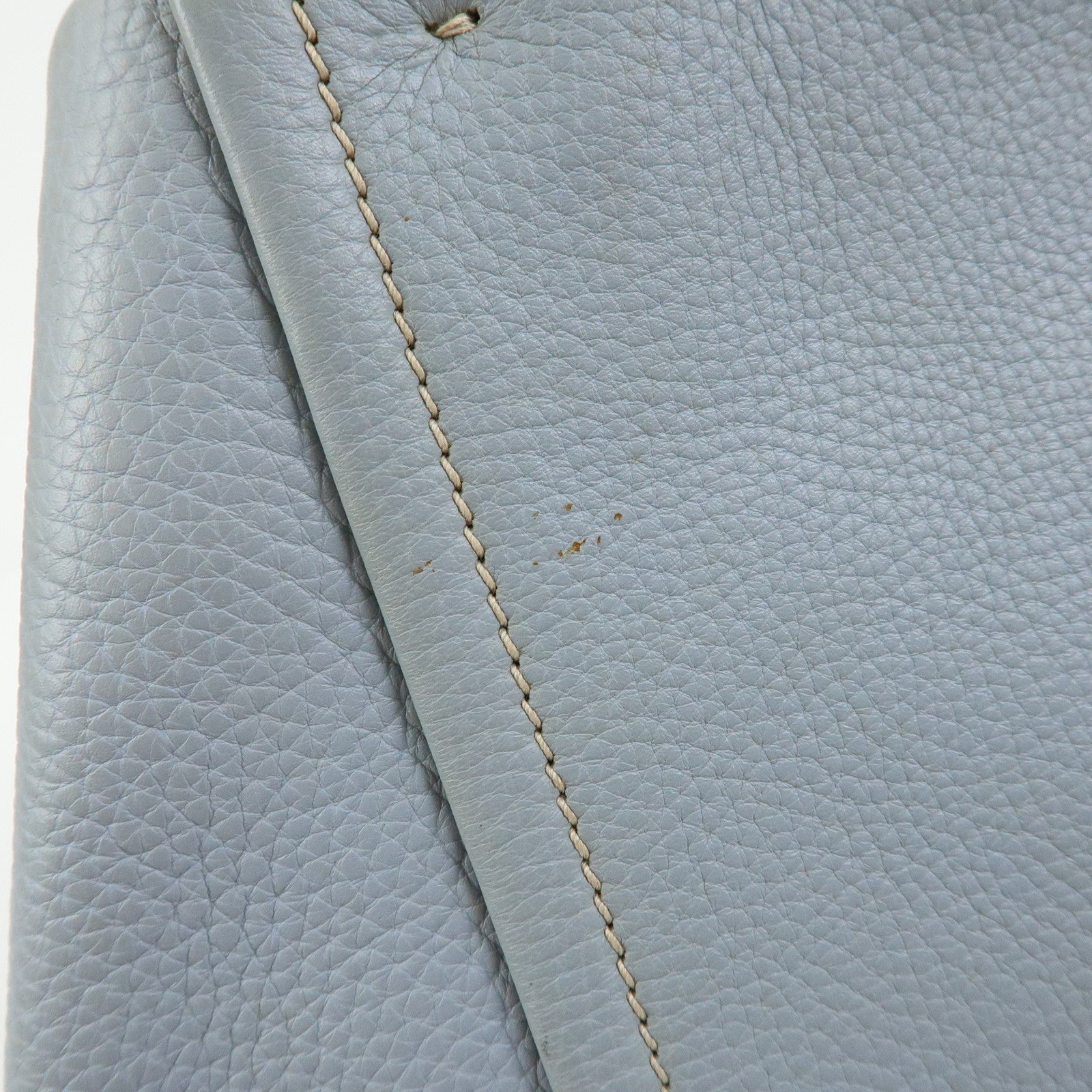 PRADA Vitello Daino Leather Tote Bag Hand Bag Light Blue BR2252