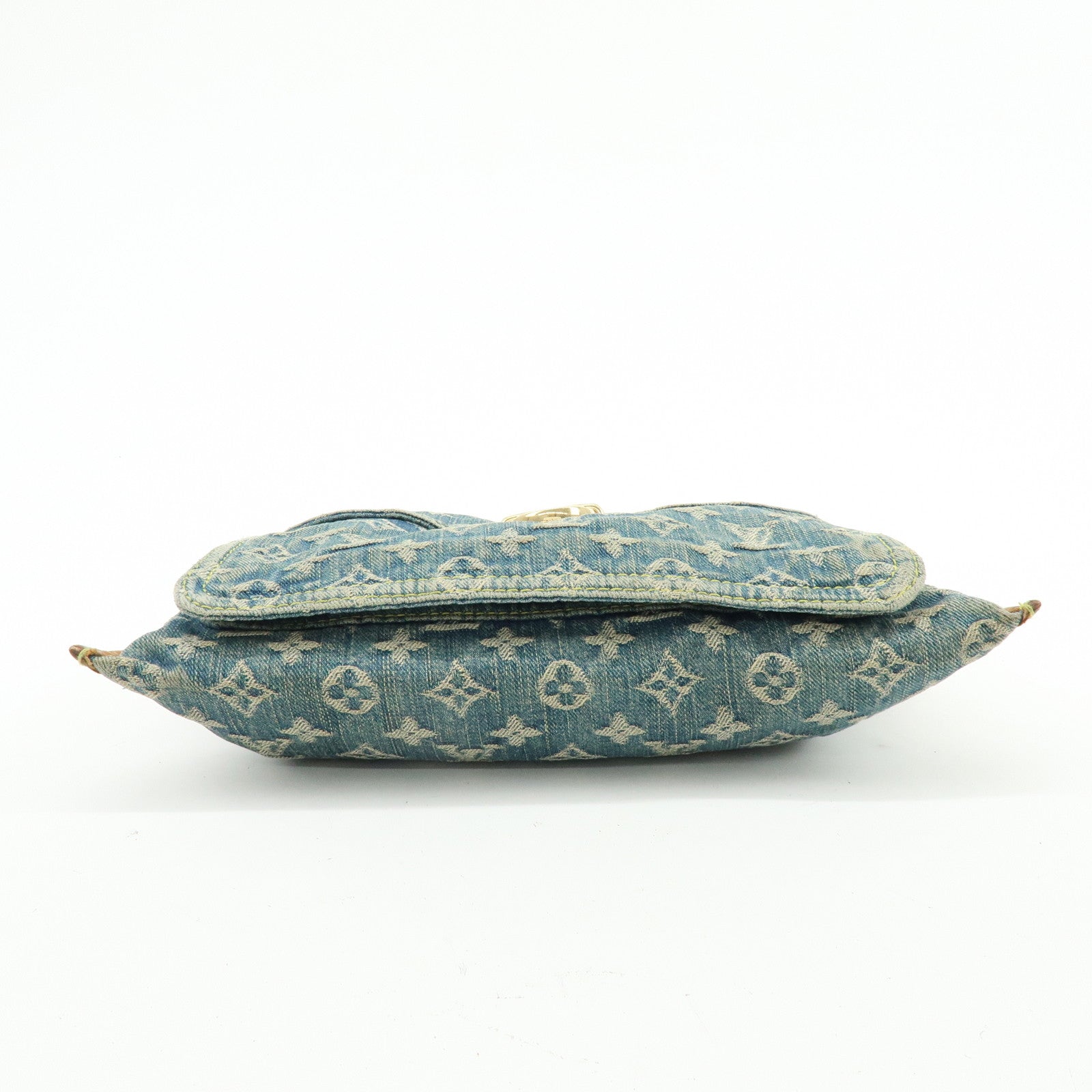 Louis Vuitton Monogram Denim Flat Shopper Tote Bag Blue M95018