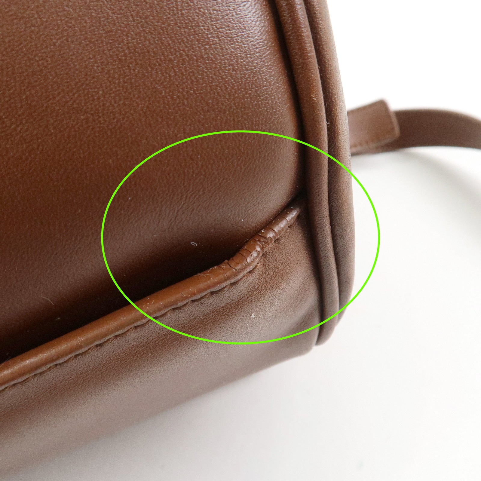SAINT LAURENT PARIS Leather Duffle 6 2Way Bag Hand Bag Brown 322049