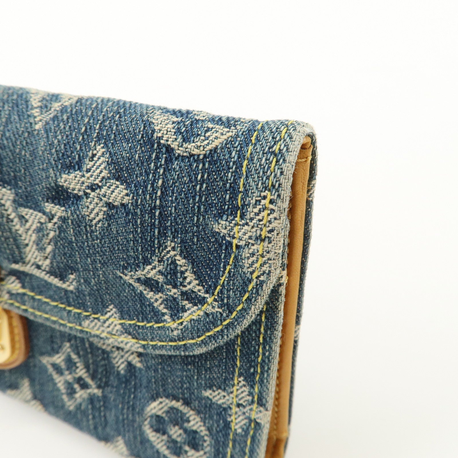 Louis Vuitton Monogram Denim Portefeuille Amelia Wallet Blue M95511 Used