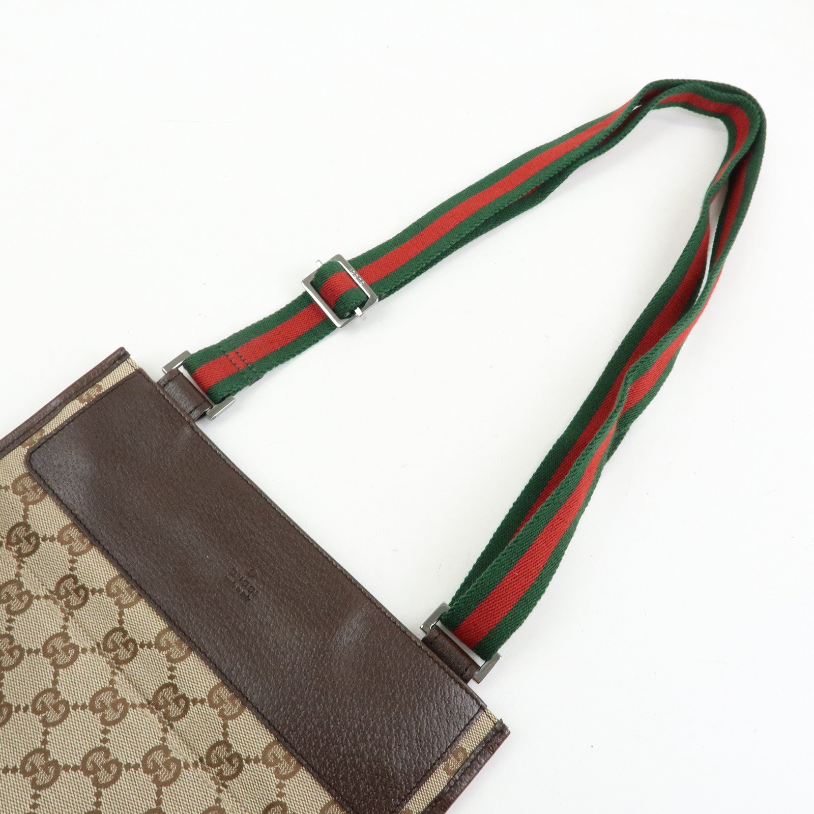 GUCCI Sherry GG Canvas Leather Shoulder Crossbody Bag Beige 27639