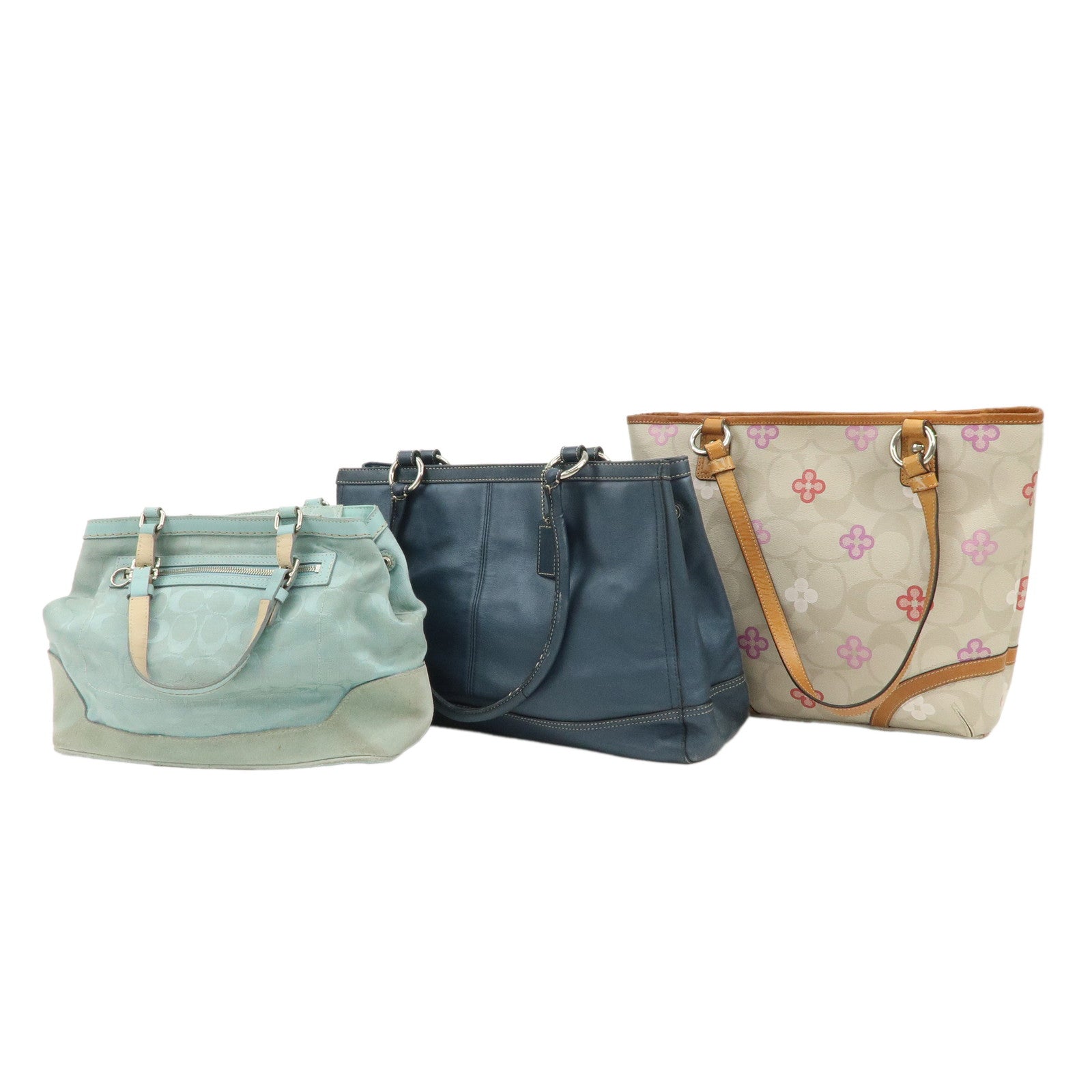 COACH Signature PVC Canvas Leather Set of 3 Shoulder Bag