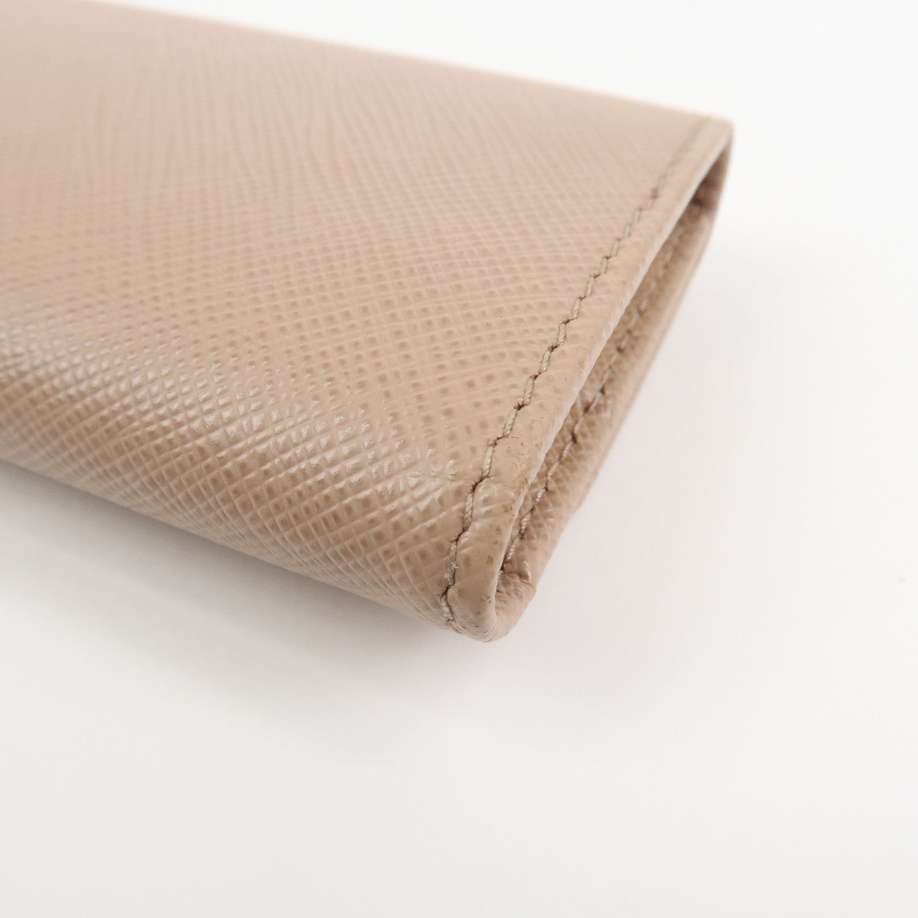 PRADA Saffiano Leather 4 Rings Key Case Key Holder PinkBeige 1PG004