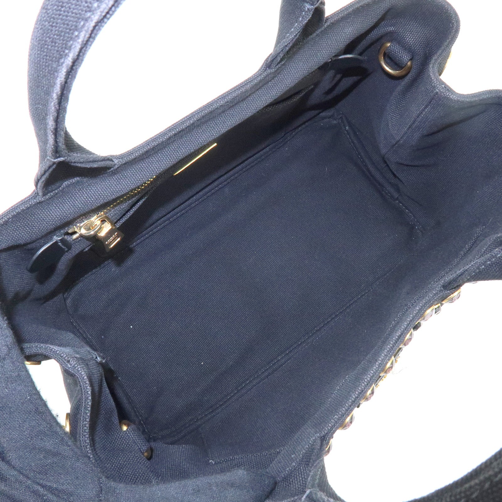 PRADA Canapa Mini Canvas 2Way Bag Hand Bag Black 1BG439
