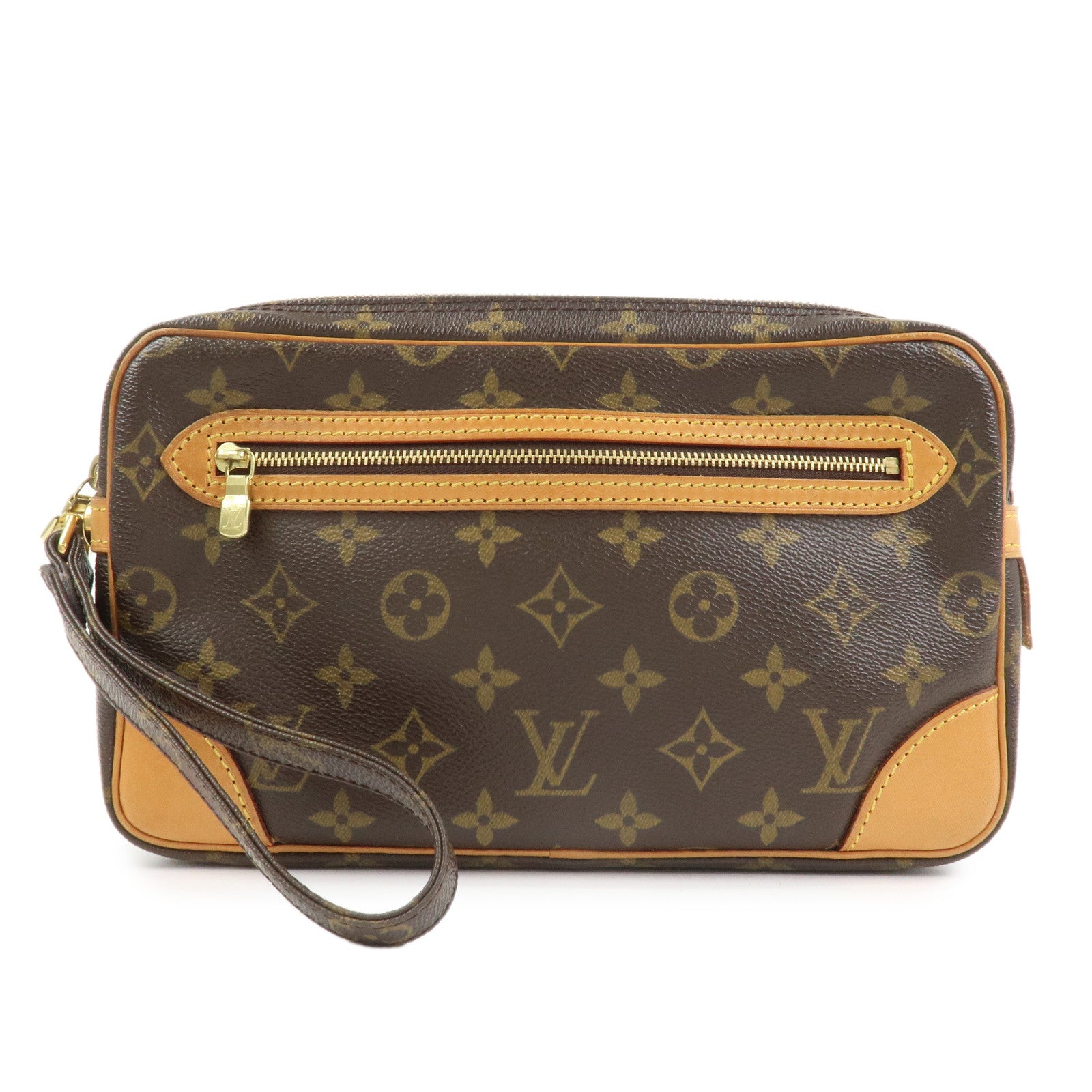 Louis Vuitton Monogram Marly Dragonne GM Clutch Bag Brown M51825
