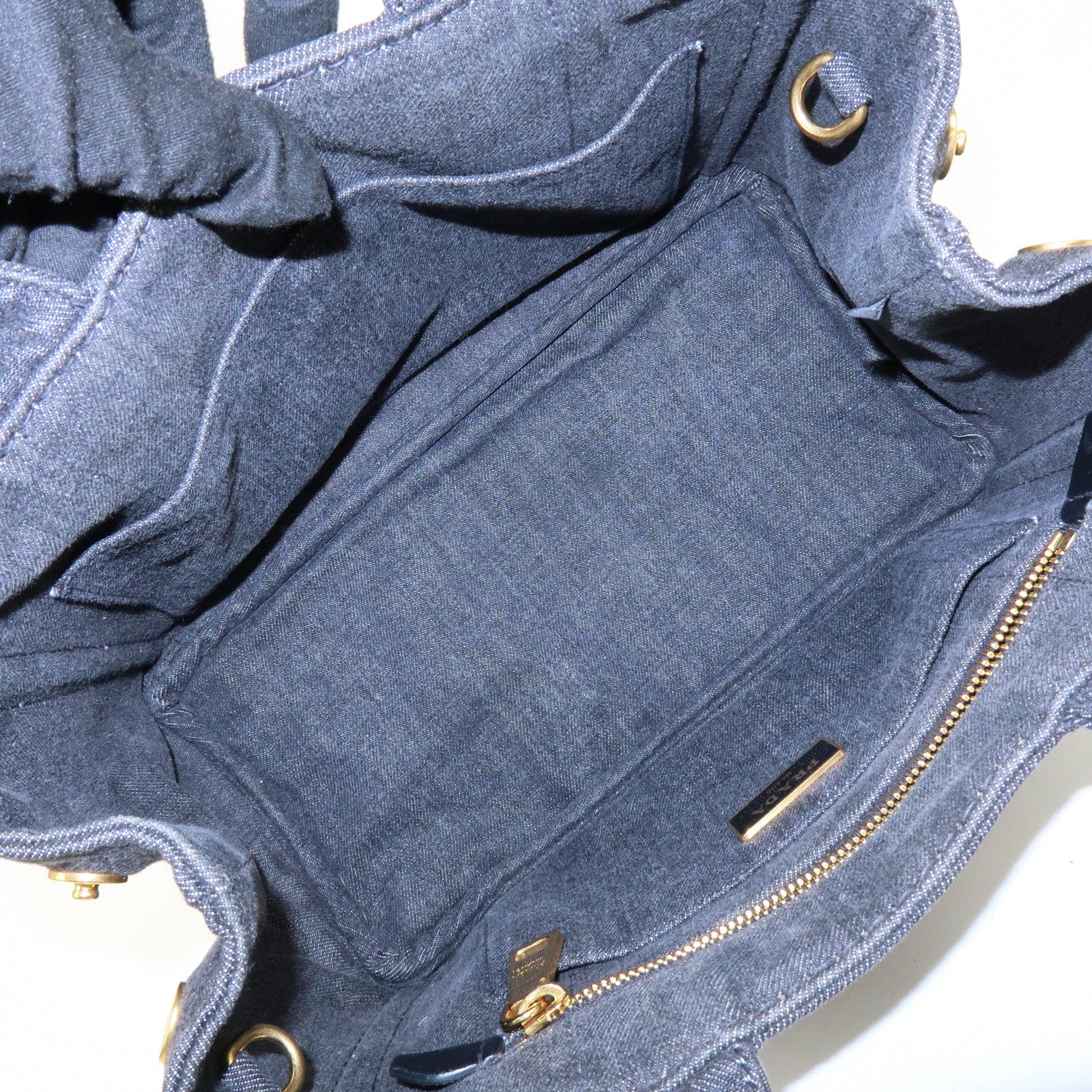 PRADA Canapa Canvas 2Way Bag Hand Bag Shoulder Bag Black