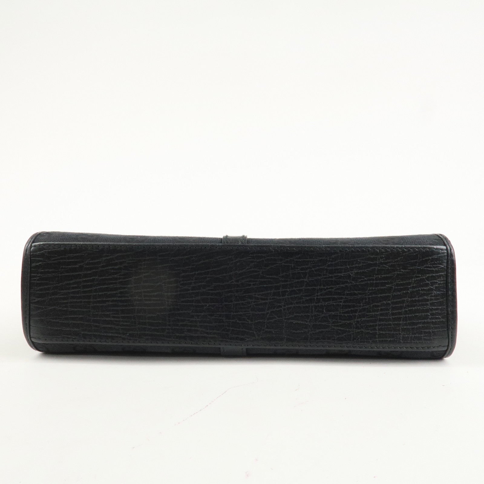 GUCCI Jackie GG Canvas Leather Shoulder Bag Hand Bag Black 01721 Used