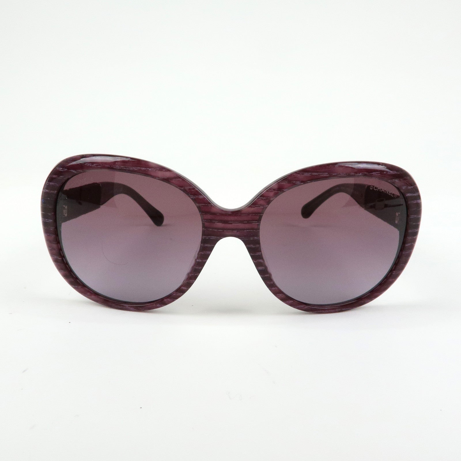 CHANEL COCO Mark Plastic Velvet Sunglasses Purple 5256-A 57□18