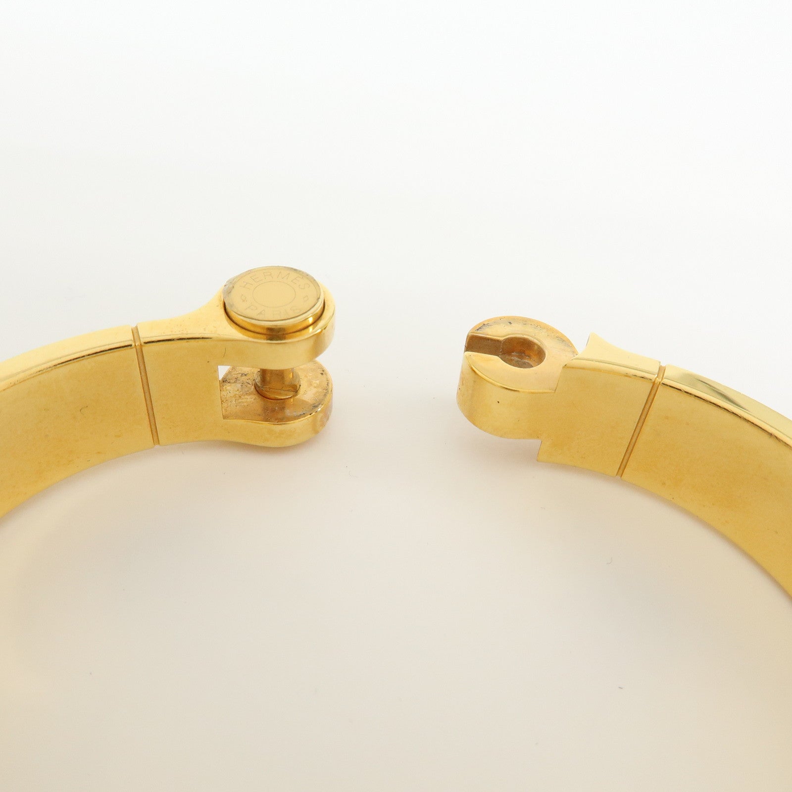 HERMES Metal Charniere Bracelet Bangle BRIDES de GALA Pink Gold
