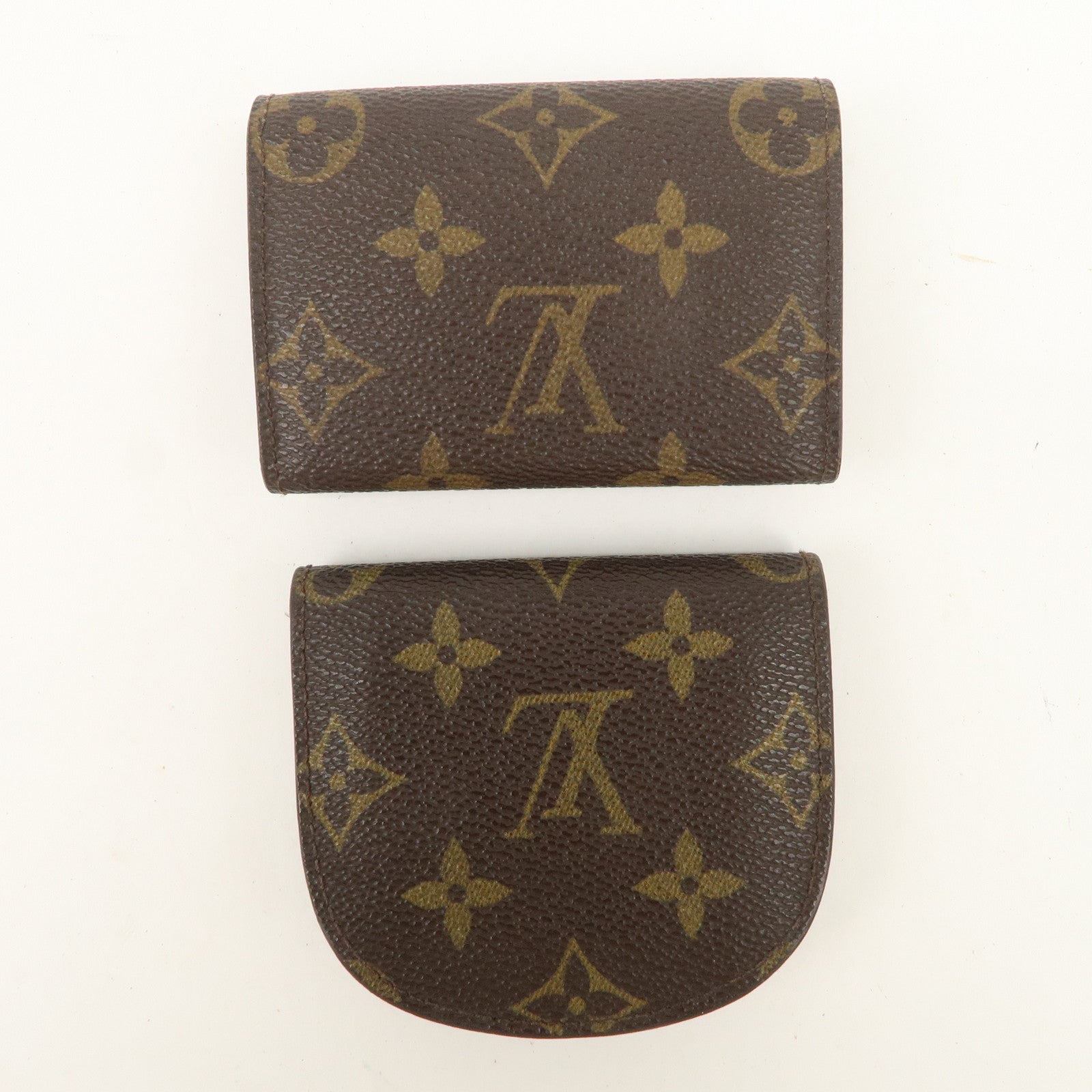 Louis Vuitton Monogram Set of 2 Canvas Coin Case M61930 M61970 Used