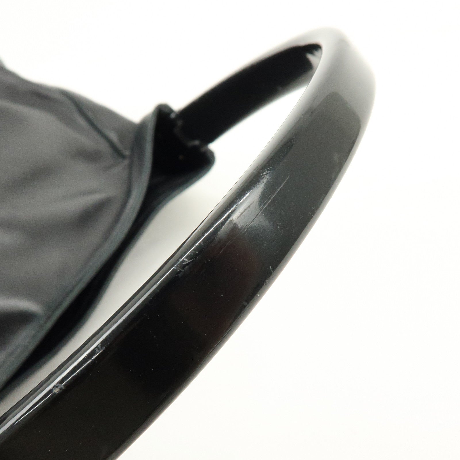 PRADA Leather Plastic Hobo Shoulder Bag Hand Bag Black