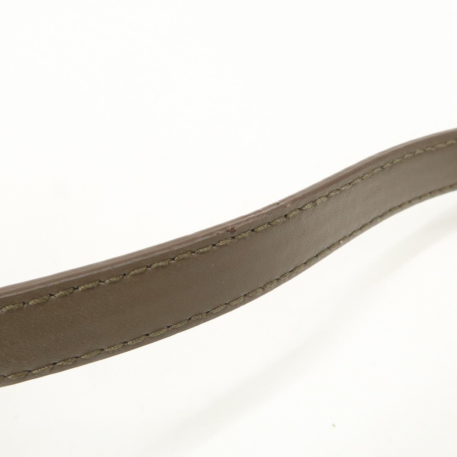 Ferragamo Vara Leather Ribbon Studs Shoulder Bag Greige Used