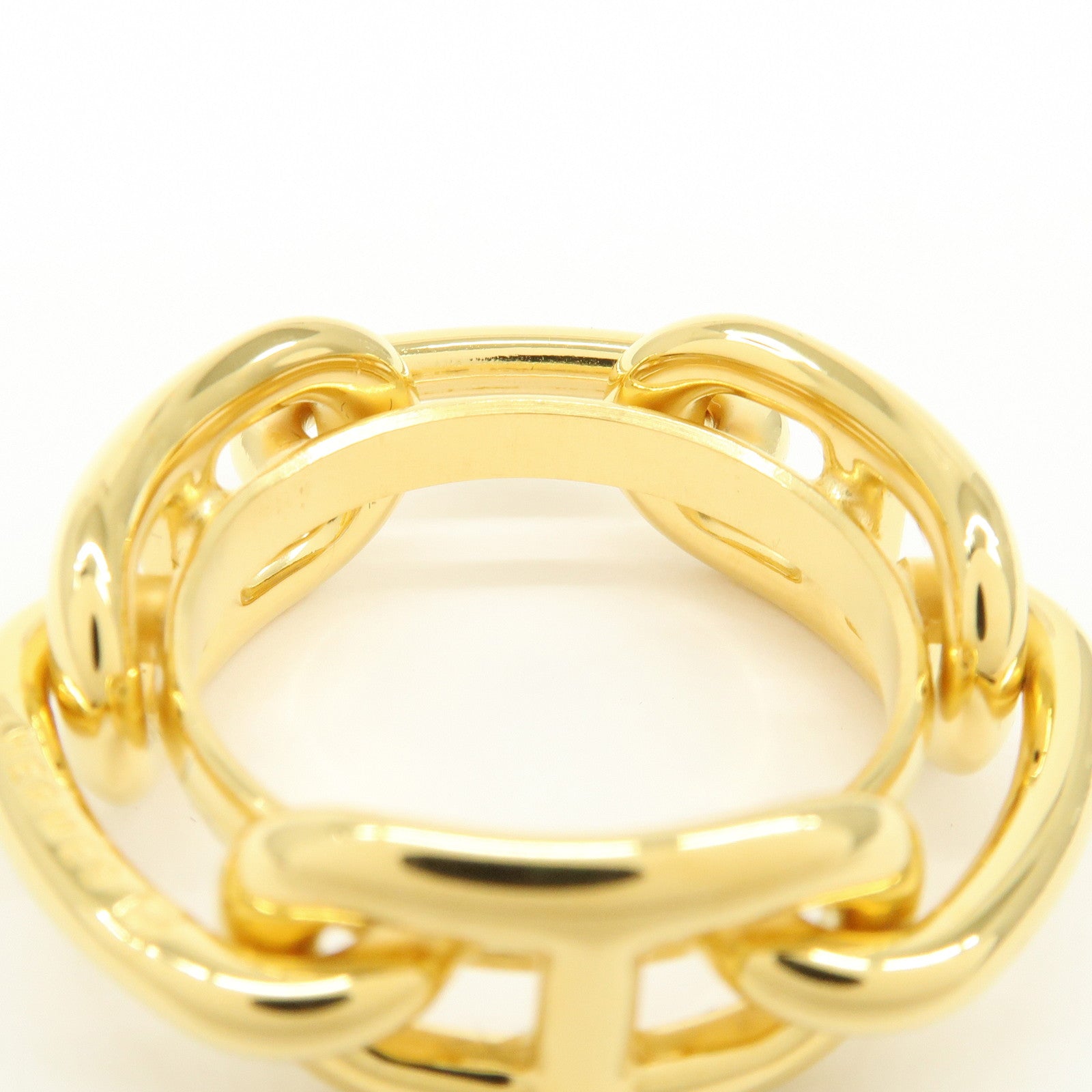HERMES Scarf Ring 90 Legato Chaine d'Ancre Enchainee Gold