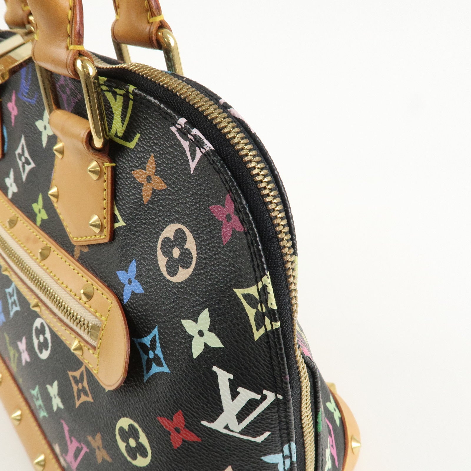 Louis Vuitton Monogram Multicolor Alma Hand Bag Noir M92646 Used