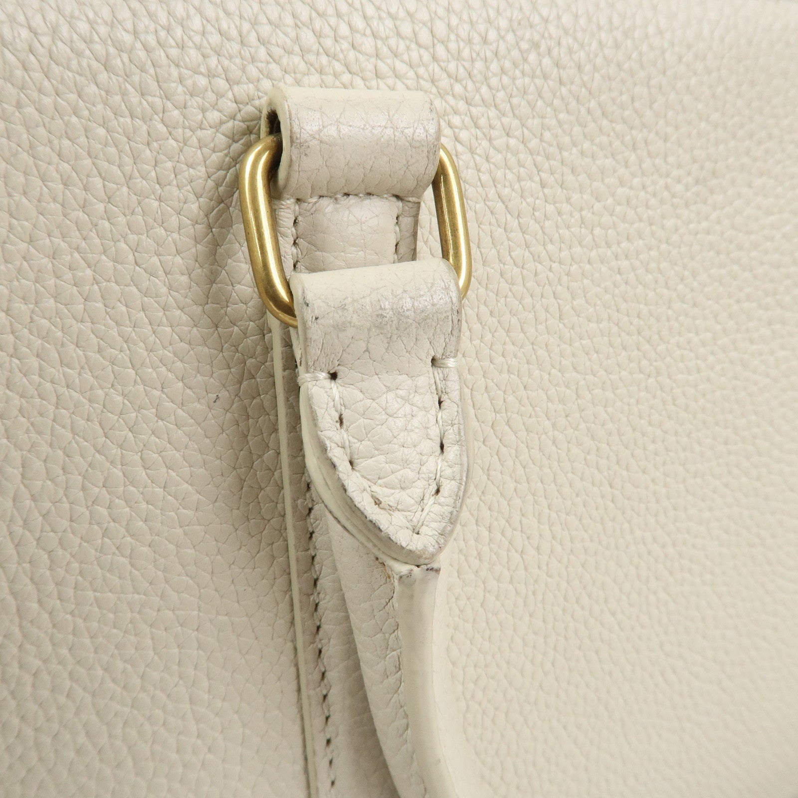 SAINT LAURENT Duffle Lock Leather 2Way Bag Hand Beige