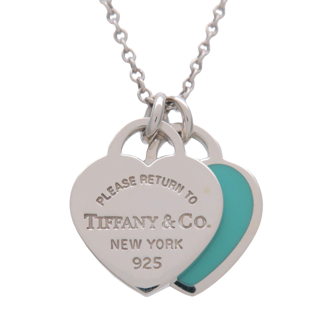 Tiffany & Co Return to Tiffany Mini Double Heart Tag Necklace SV925