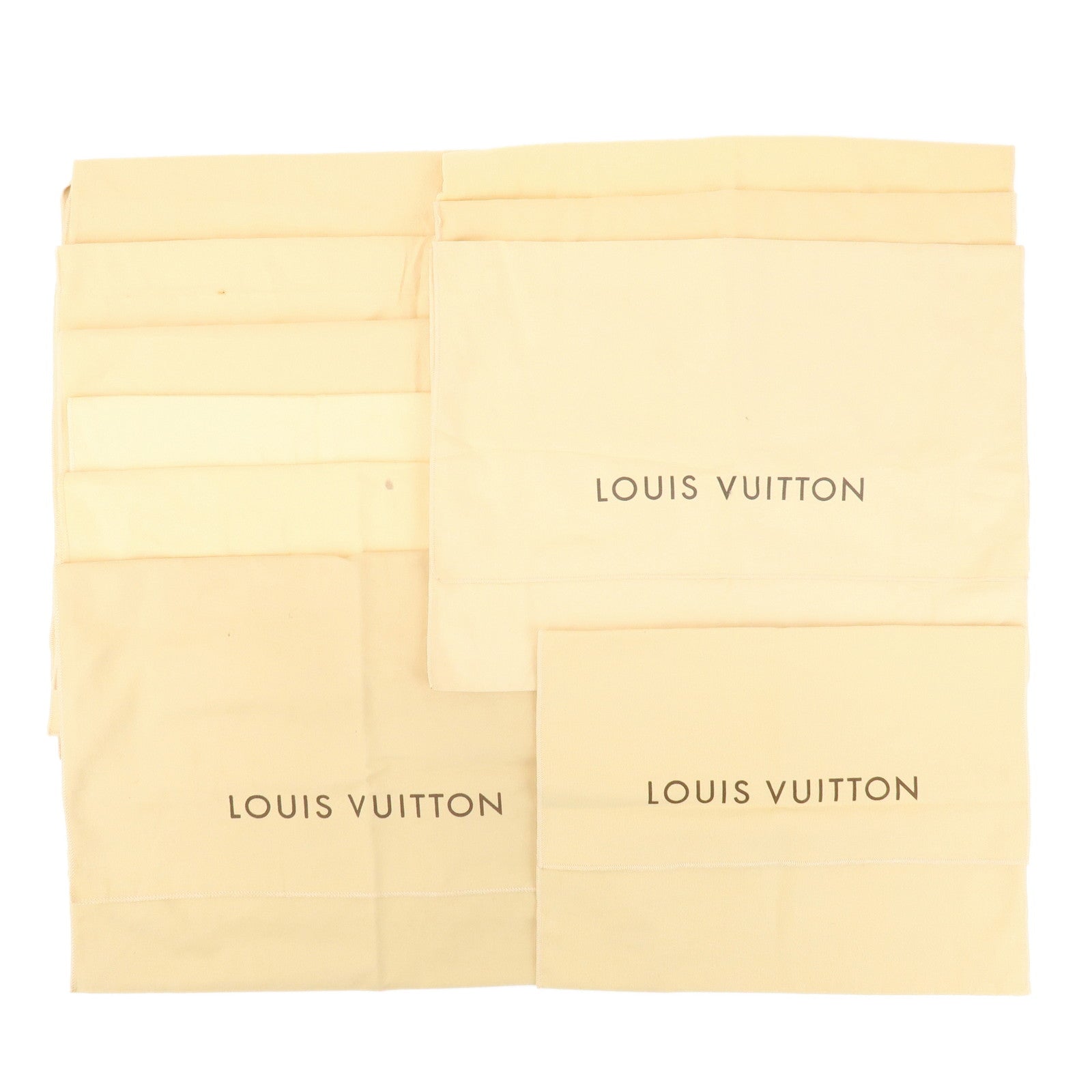 Louis Vuitton Set of 10 Dust Bag Storage Bag Flap Style Beige