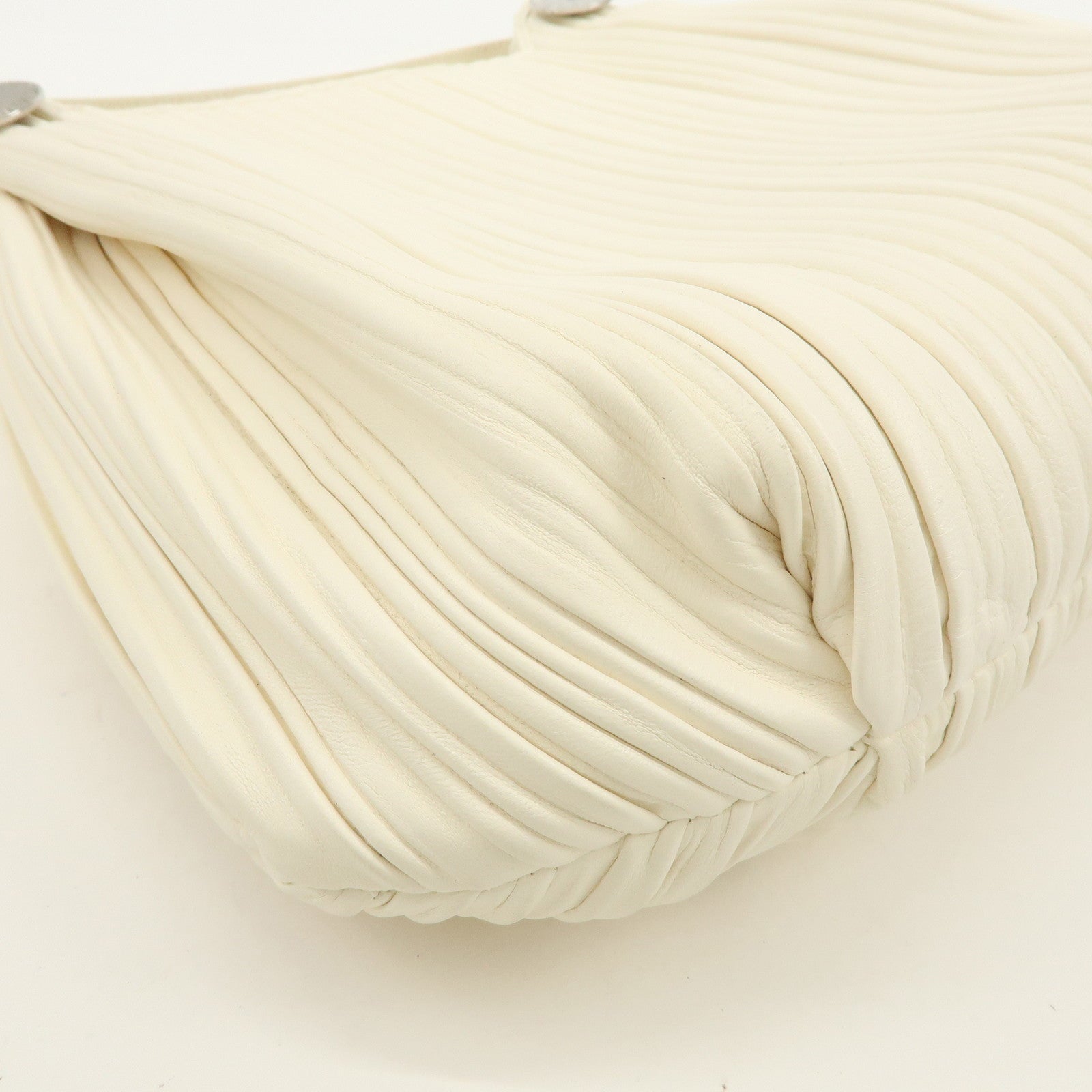 BVLGARI Leather Shoulder Bag Hand Bag White