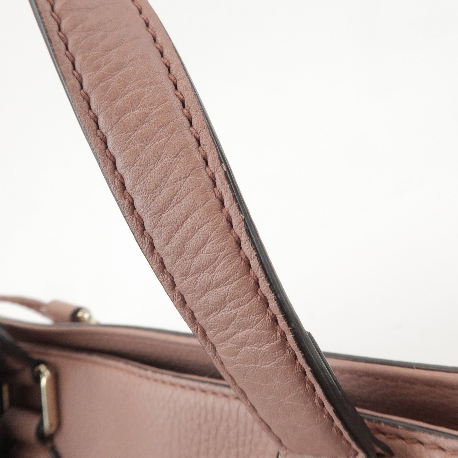GUCCI Bamboo Leather 2Way Hand Bag Shoulder Bag Pink 365346