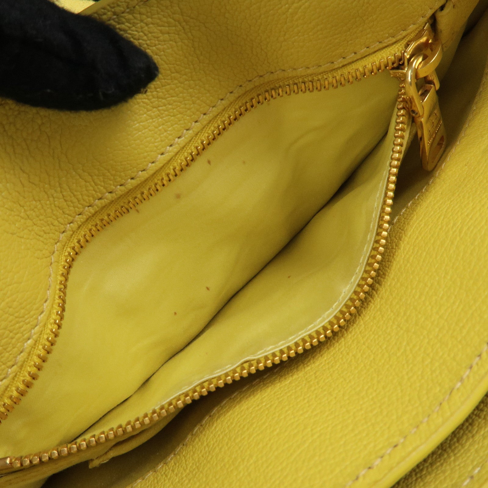 MIU MIU MADRAS Leather 2Way Bag Hand Bag Yellow RN0799