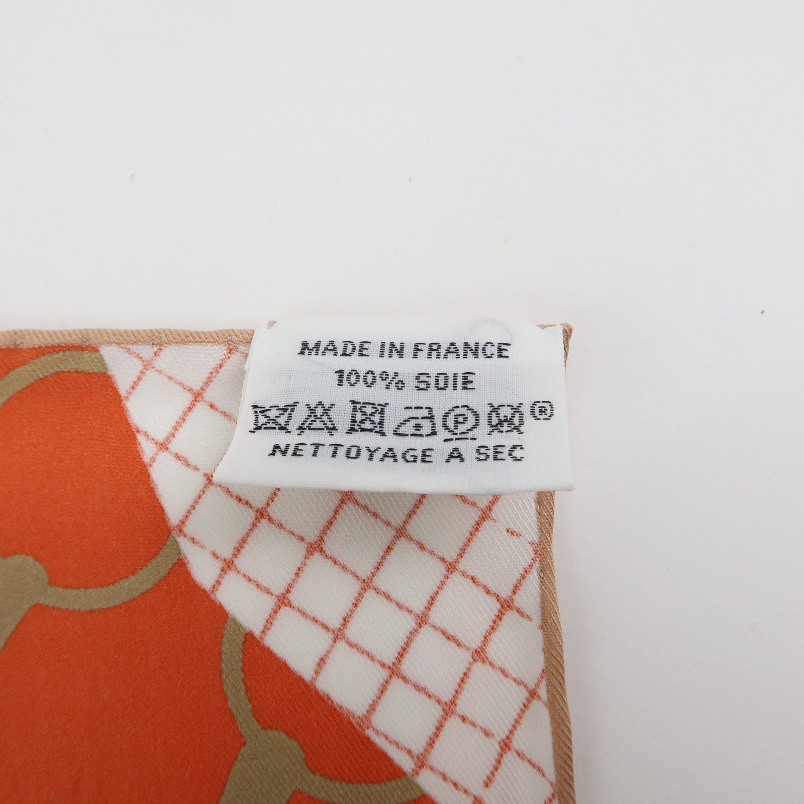 HERMES Carre 65 Set of 2 Silk 100% Scarf Beige Brown Orange