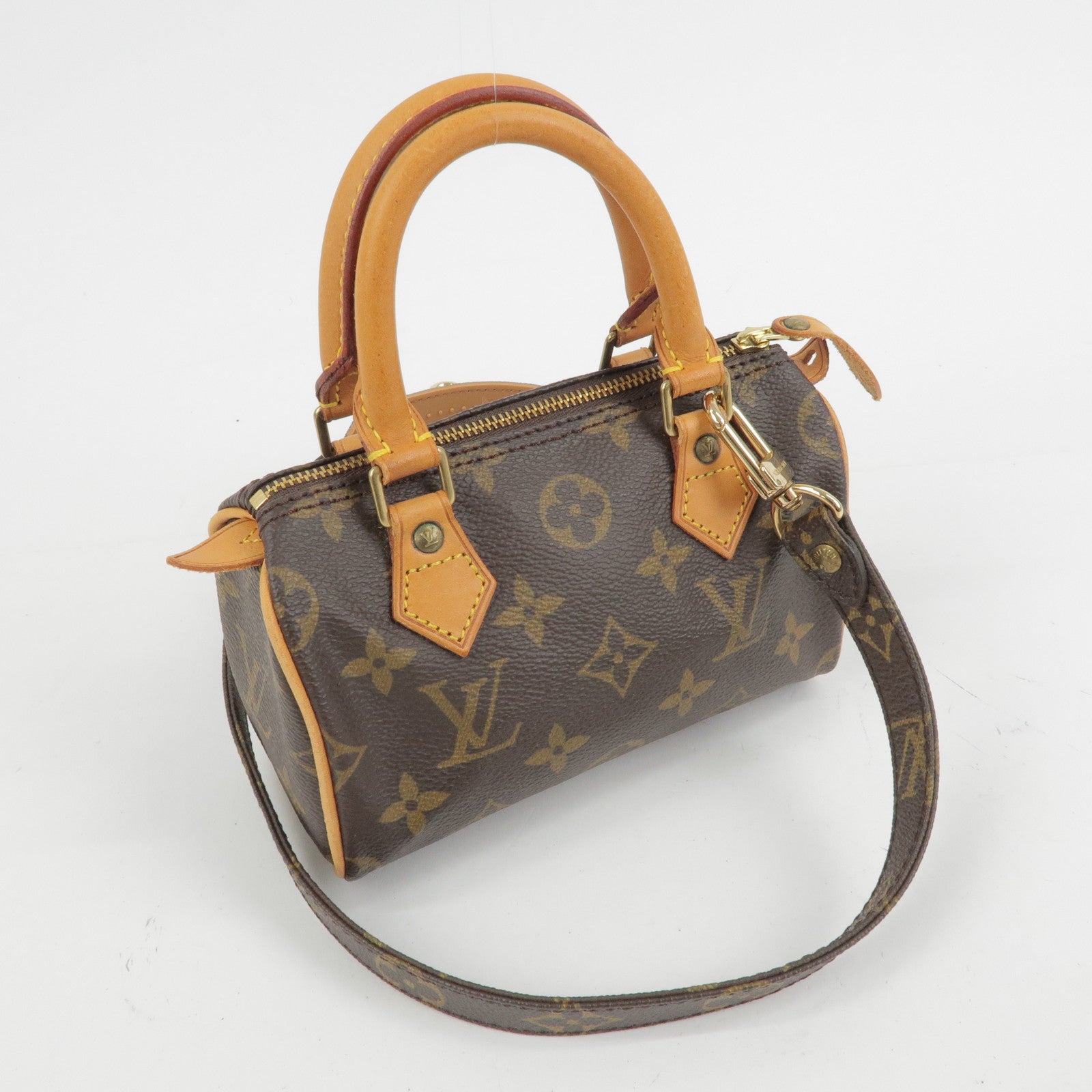 Louis Vuitton Monogram Mini Speedy Hand Bag Brown M41534