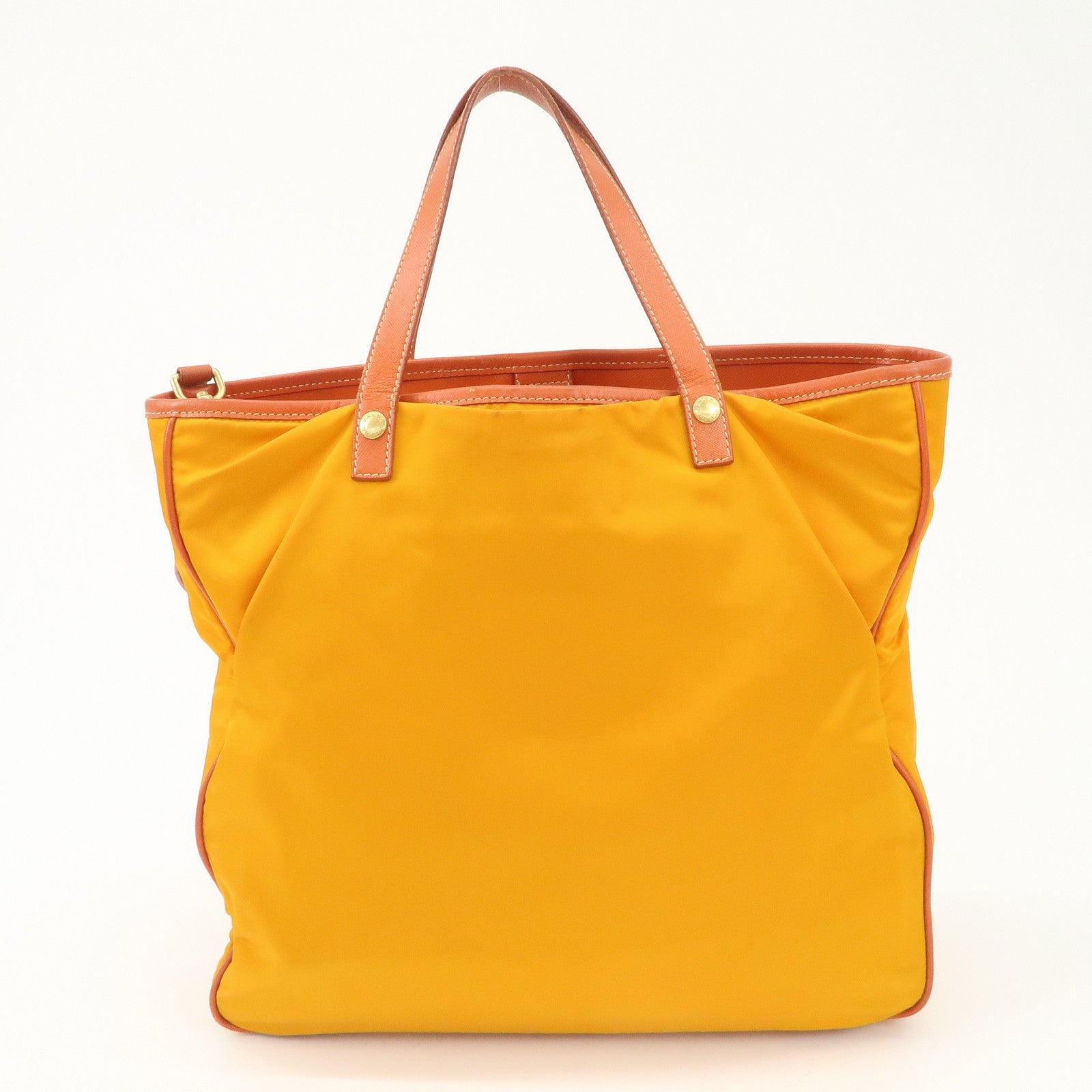 PRADA Logo 2Way Bag Tote Bag Shoulder Crossbody Bag Orange BN1473