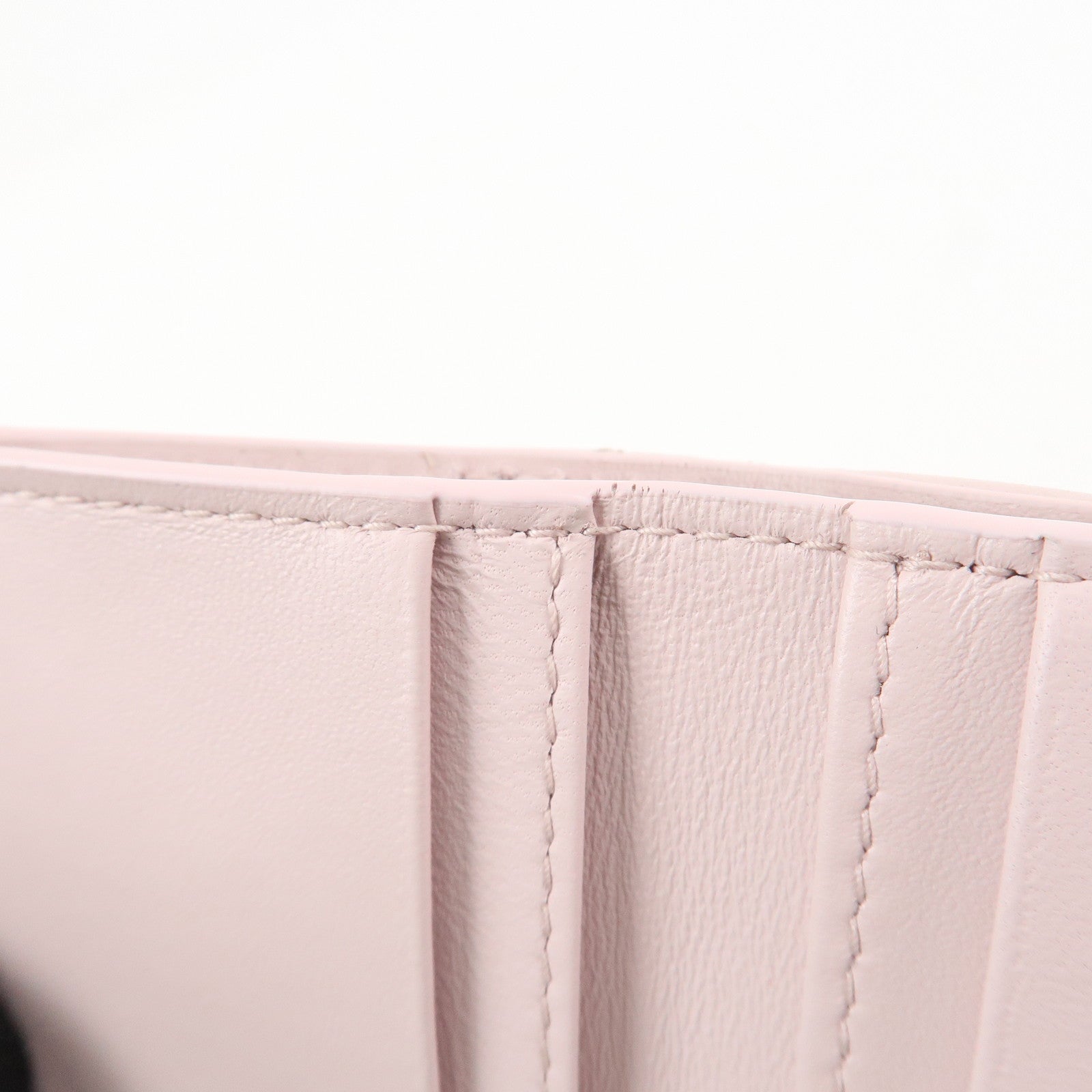 Christian Dior Cannage Leather Compact Wallet Pink Used