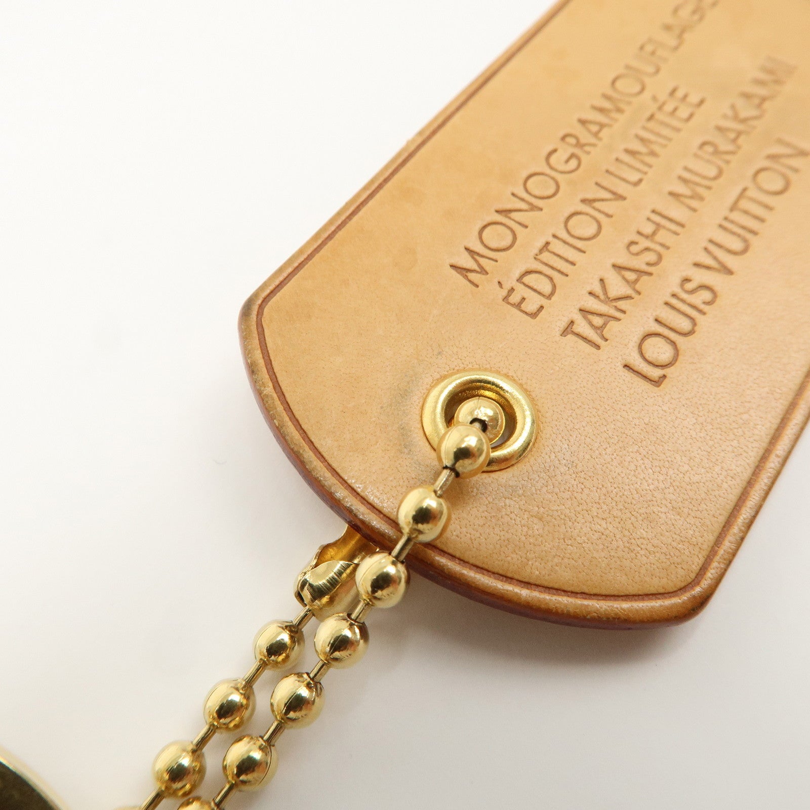 Louis Vuitton Bijoux Sac Monogram Flage Metal Resin Bag Charm Gold Rouge M65635 Used