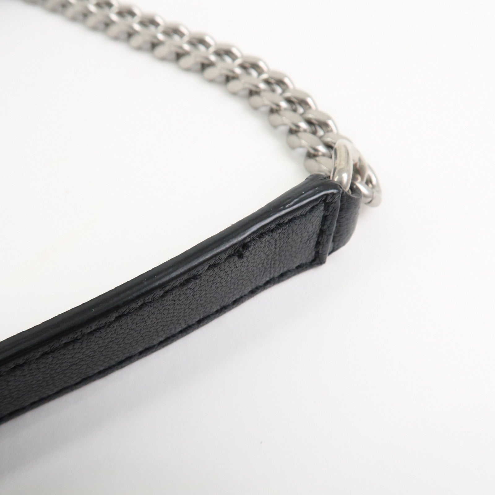 SAINT LAURENT PARIS TEDDY Lamb Skin Shoulder Bag Black 538447
