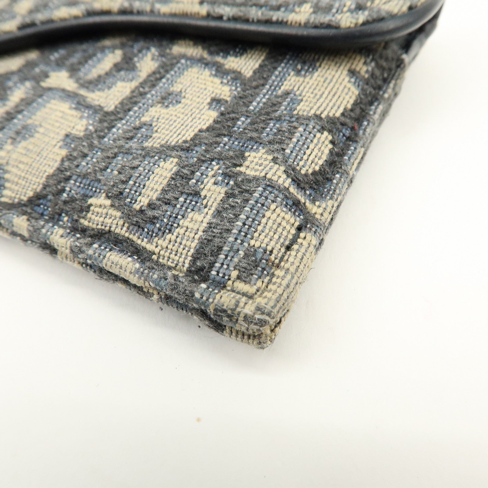 Christian Dior Trotter Saddle Jaquard Canvas Card Case Navy