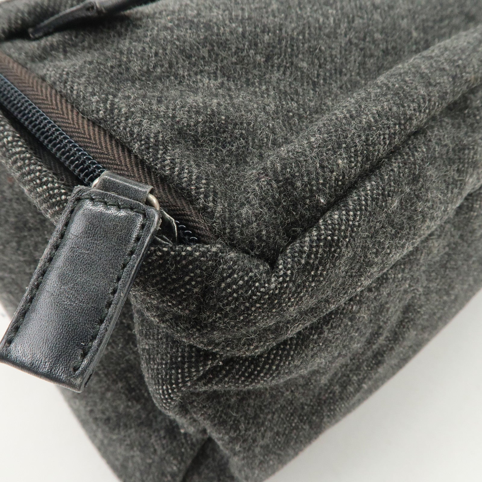 PRADA Triangle Logo Wool Mini Backpack Racksuck Gray V203
