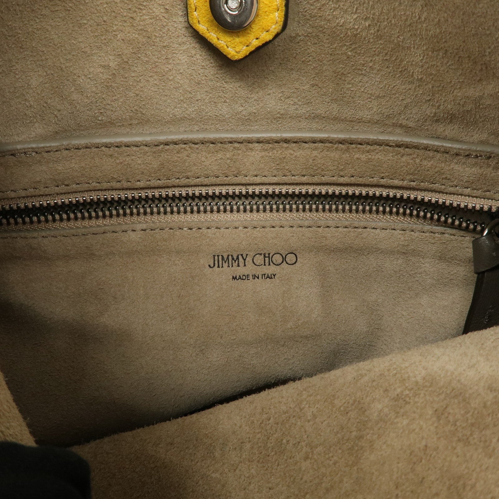 JIMMY CHOO Suede Leather Shoulder Bag Hand Bag Yellow