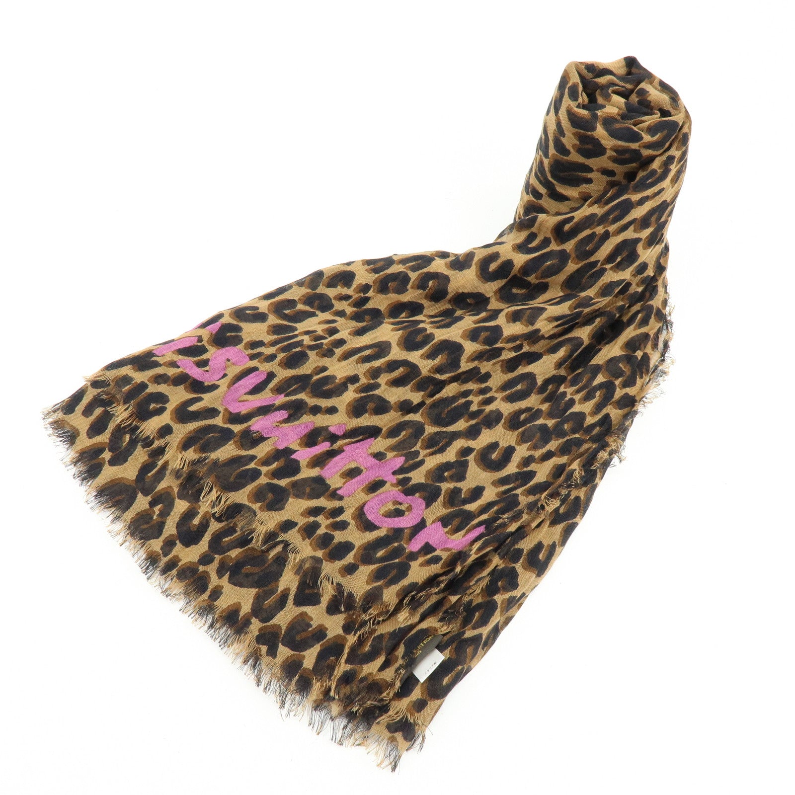 Louis Vuitton Etole Cashmere Silk Scarf Leopard Brown M72215