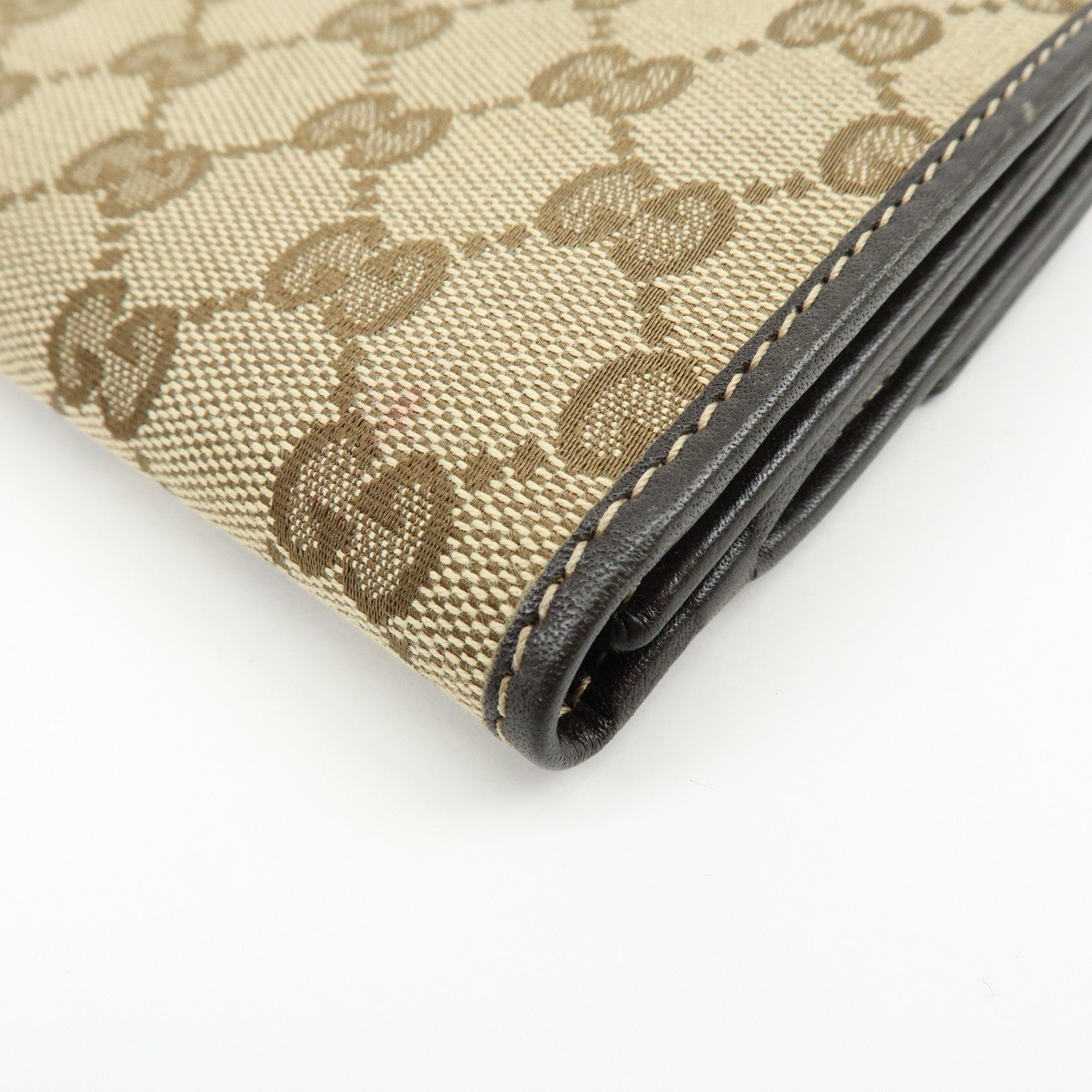 GUCCI GG Heart Logo Canvas Leather W Hook Long Wallet 203550