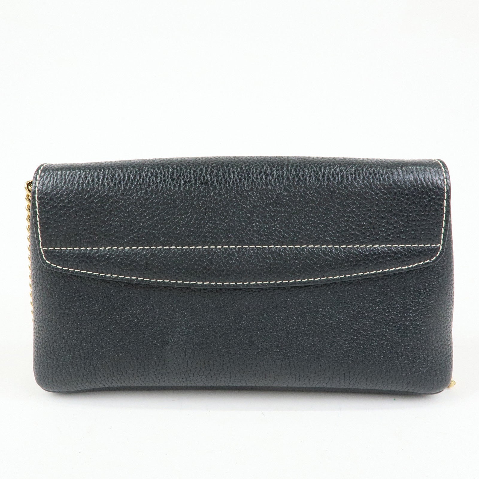 BALLY LEENA 2Way Lock Me Chain Shoulder Crossbody Clutch Bag Black