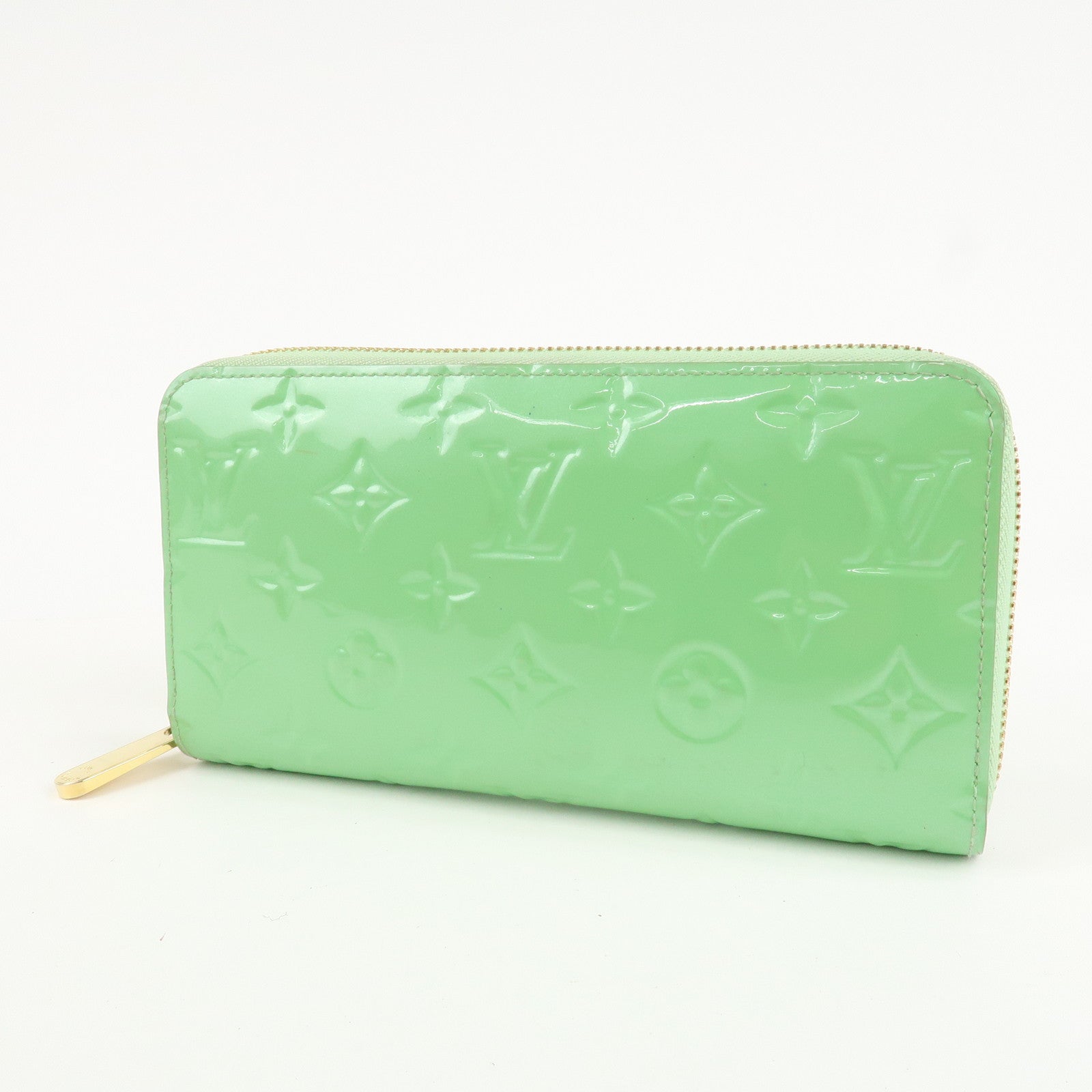 Louis Vuitton Monogram Vernis Zippy Wallet Light Green M82065 Used