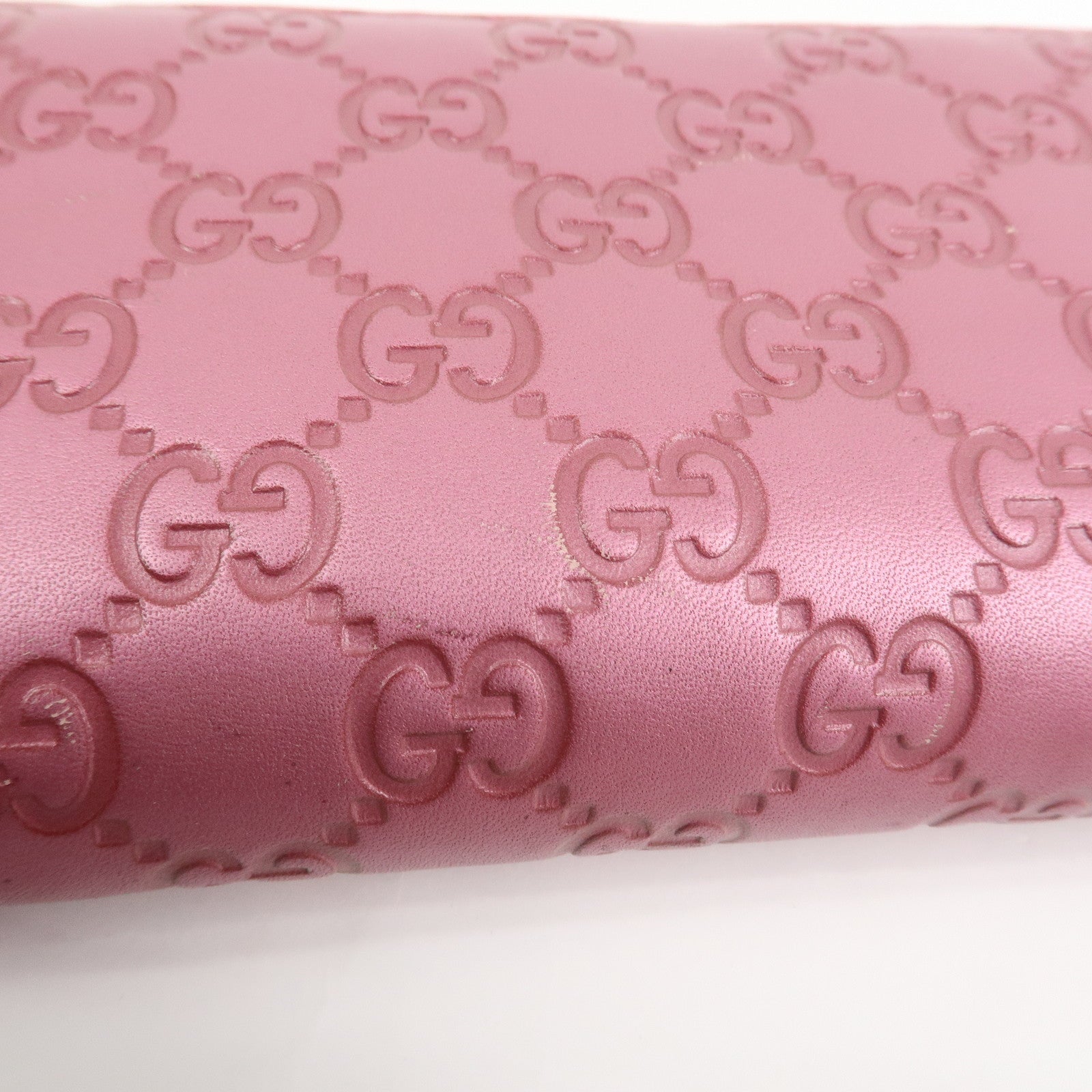 GUCCI Lovely Heart Guccissima Leather Round Zippy Long Wallet 278566