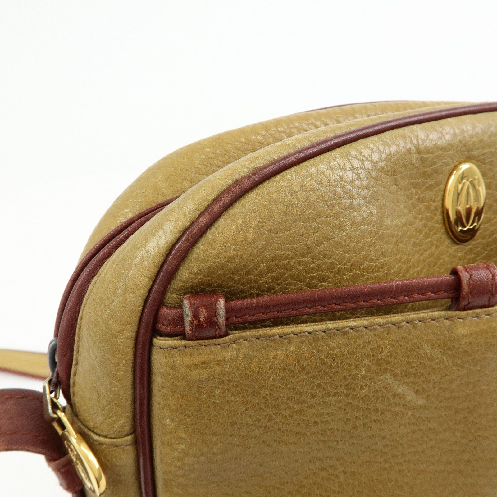 Cartier Must de Cartier Leather Shoulder Bag Crossbody Bag Beige