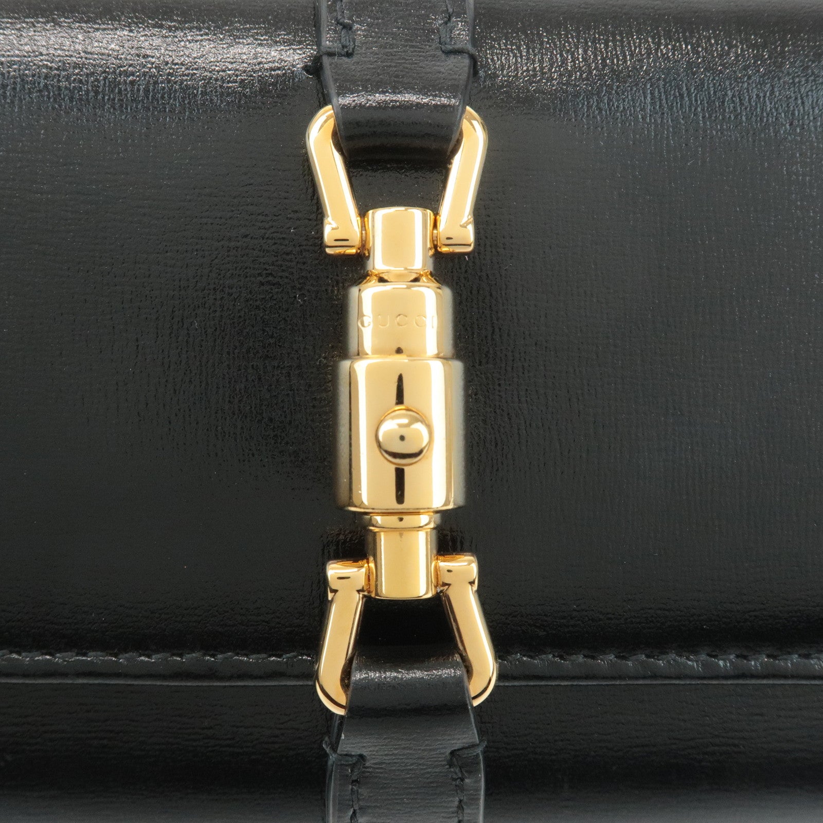 GUCCI Jackie 1961 Leather Chain Wallet WOC Black 652681.0416 Used