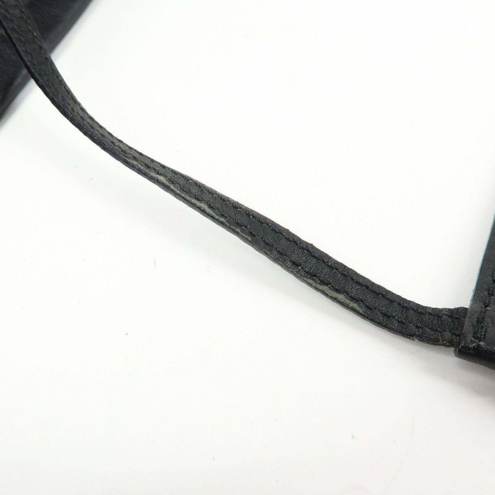 GUCCI Leather Canvas Shoulder Bag Hand Bag Black 02736