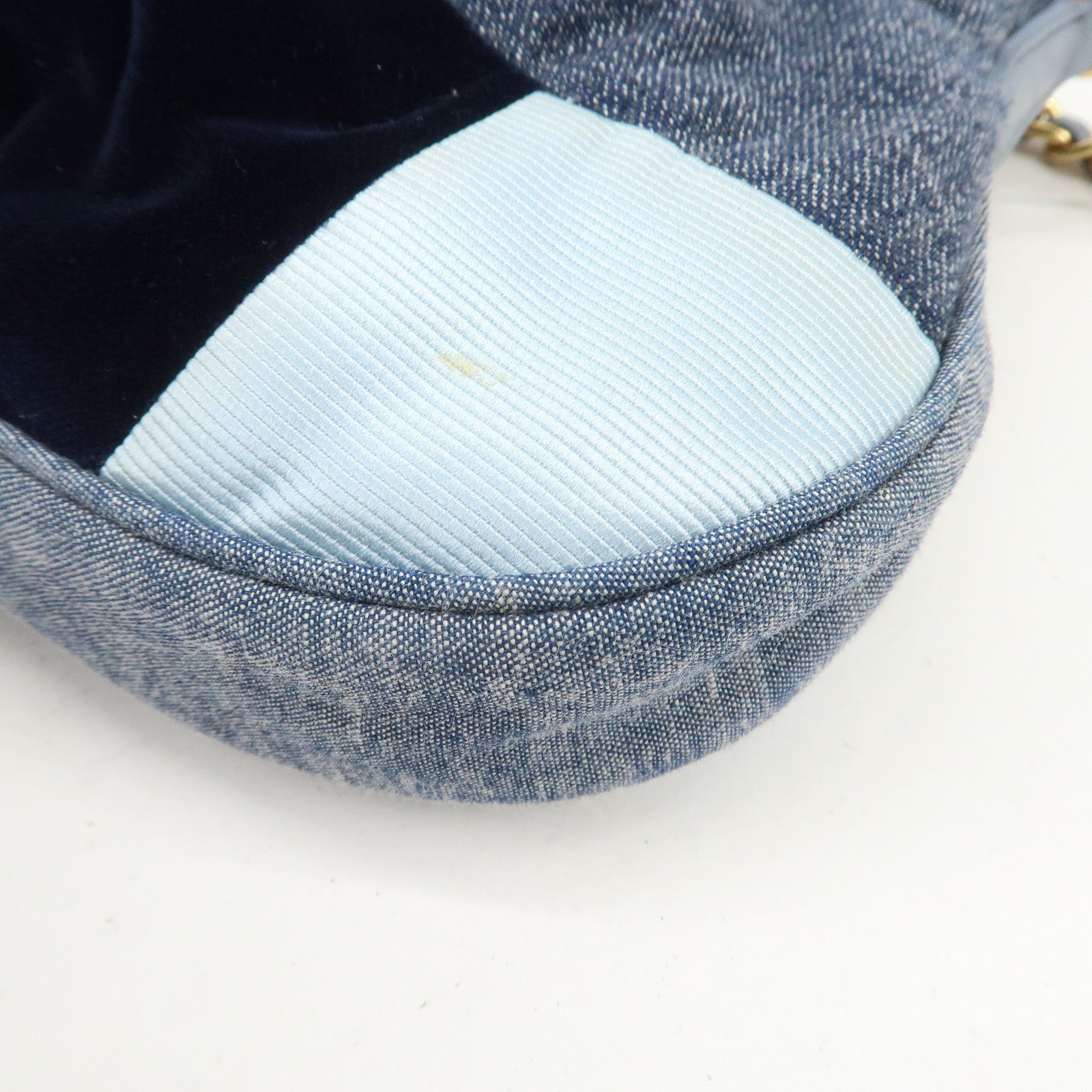 MIU MIU Patchwork Denim Leather 2Way Bag Hand Bag Shoulder Bag